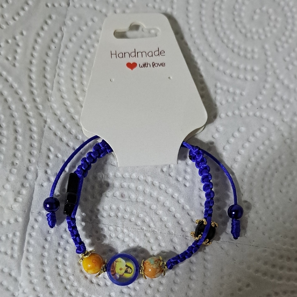 Vibrant Blue and Orange Jewelry Bracelet